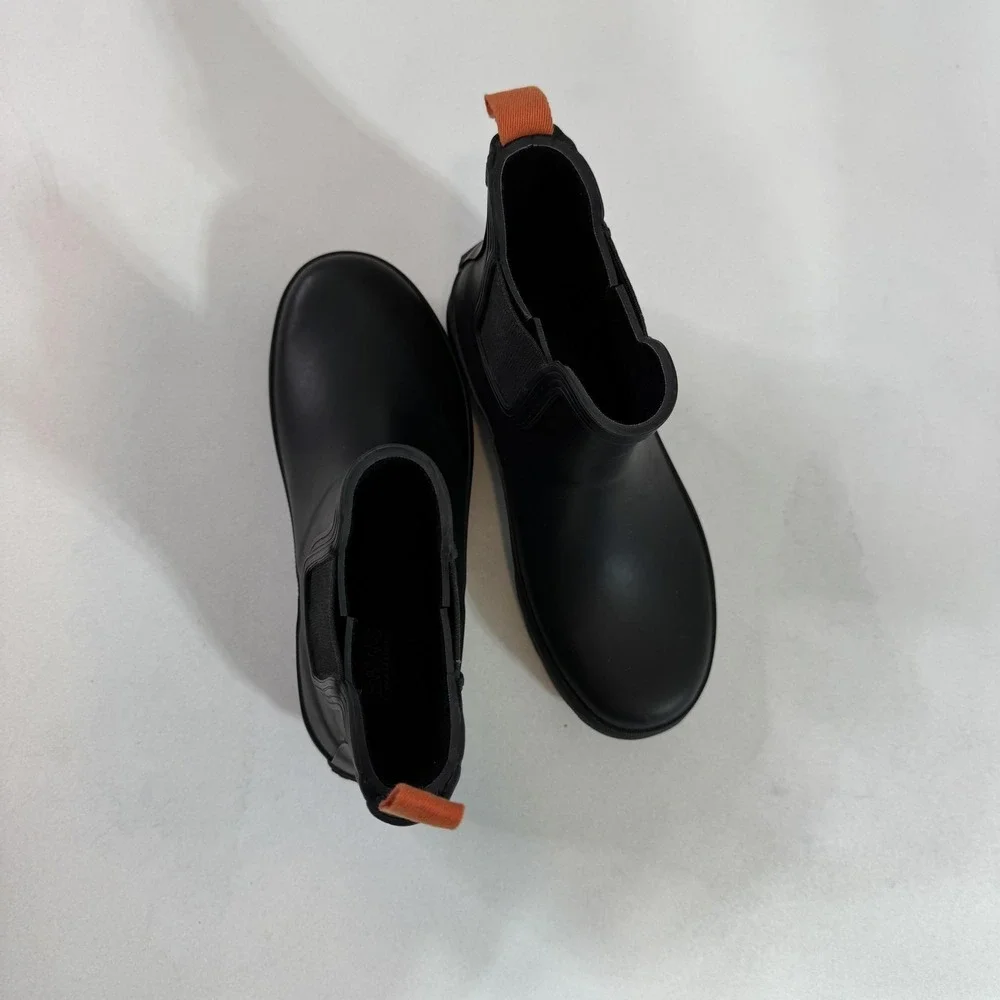SWIMS Rain Boots Mens Size 3‎ Black Waterproof Rubber Chelsea Ankle Slip On